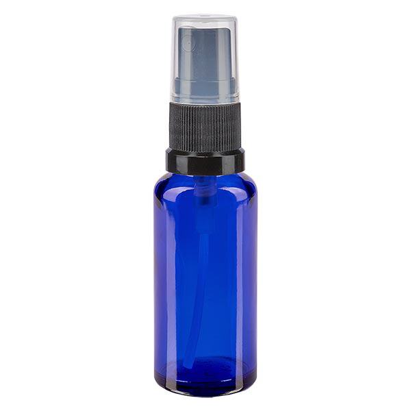 Apothekenflasche blau 30ml Sprayaufsatz schwarz