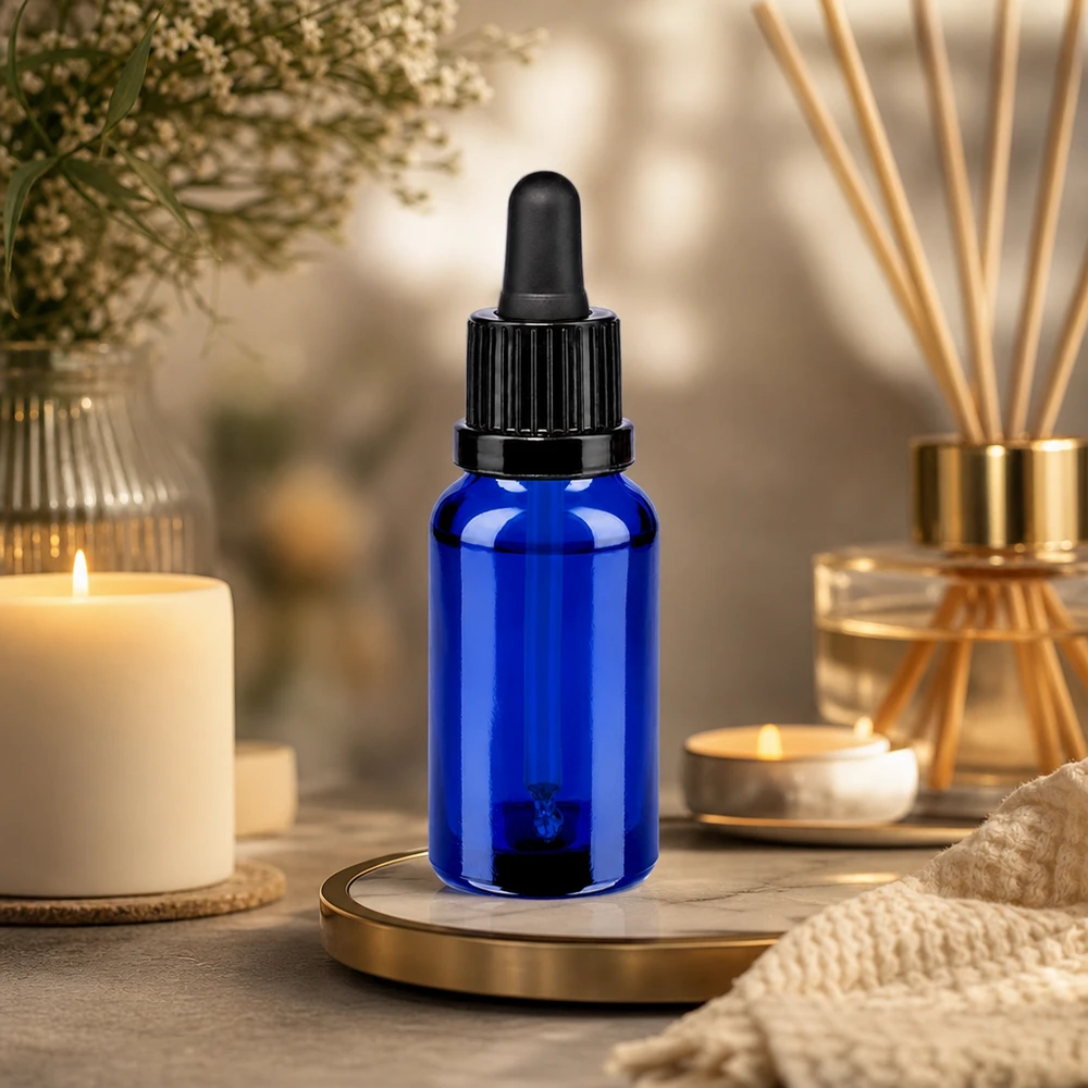 20ml Pipettenflasche schwarz Originalitätsverschluss BlueLine UT18/20 20ml Pipettenflasche BlueLine Serie - premium Glasqualität mit schwarzem Pipettenverschluss UT18 Norm