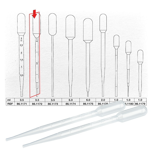 3.5ml Transferpipette (155x15mm) mit Graduierung 3.5ml Transferpipette (155x15mm) mit Graduierung