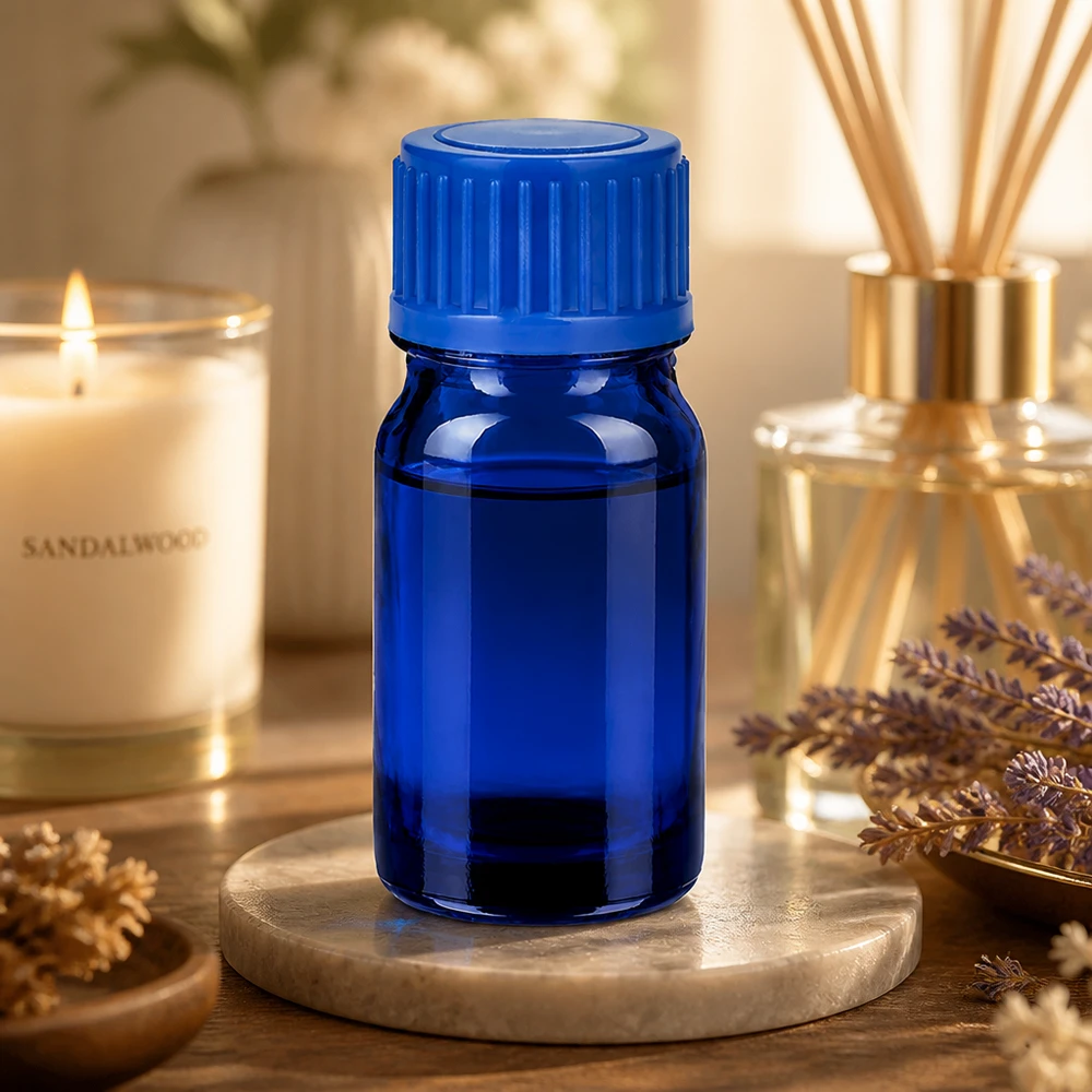 5ml Flasche 11mm Schraubverschluss blau Standard BlueLine UT18/5 Vielseitige 5ml blaue Glasflasche perfekt für Reisen und unterwegs Aromatherapie