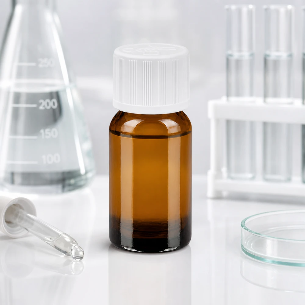 10ml Flasche 11mm Schraubverschluss weiß Standard Kindersicherung BrownLine UT18/10 10ml Probenflasche aus lichtschützendem Braunglas mit 11mm Öffnung für Pipettierung