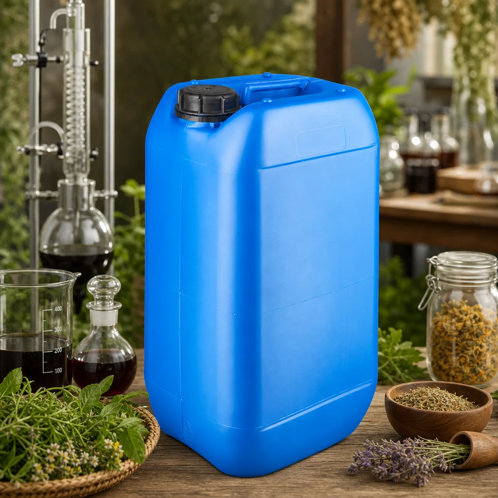 Blauer Vorratskanister 15 Liter mit OV-Verschluss ideal für Naturheilkunde und Kräutermedizin