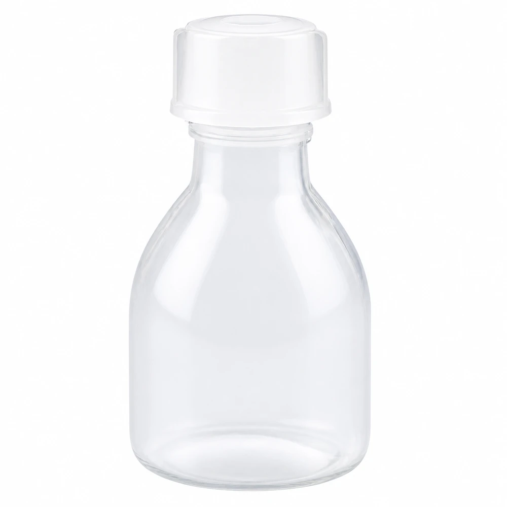 Transparente Borosilikatglas Flasche 20ml mit Enghals und auslaufsicherem Verschluss