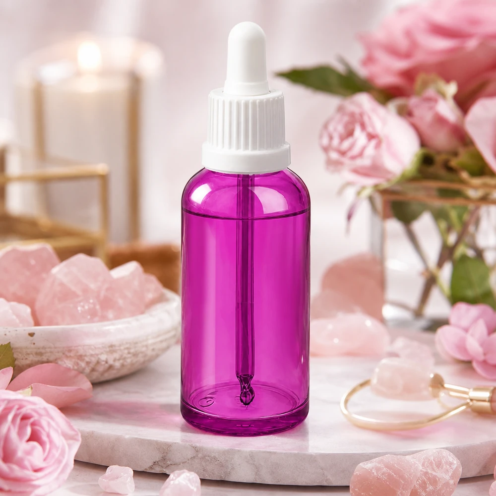 50ml Pipettenflasche weiss Originalität Schraubverschlusserschluss PurpleLine UT18/50 Premium 50ml Flasche mit Pipettenaufsatz in Purple Line für kontrollierte Produktabgabe