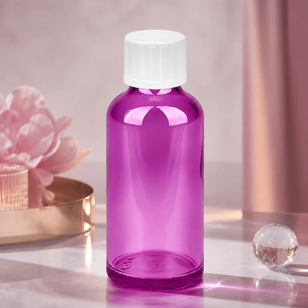 Kompakte 50ml Tropfflasche in Purple mit 1.2mm Präzisionsdüse für punktgenau Anwendung