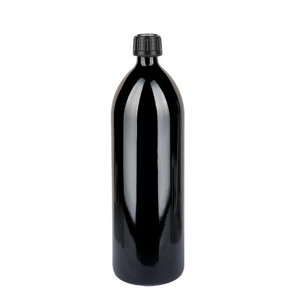 Wasserflasche Violettglas 1000ml rund,sch.Schraubverschluss Wasserflasche Violettglas 1000ml rund,sch.Schraubverschluss