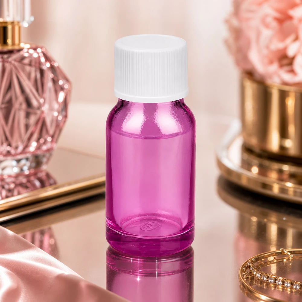10ml Flasche 11mm Schraubverschluss weiss Standard PurpleLine UT18/10 Premium 10ml Flasche violett mit weißem Standardverschluss ideal für professionelle Kosmetiker