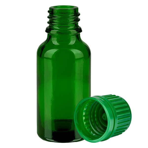 20ml Flasche 11mm Schraubverschluss grün Originalitätsverschluss GreenLine UT18/20 20ml Flasche 11mm Schraubverschluss grün Originalitätsverschluss GreenLine UT18/20