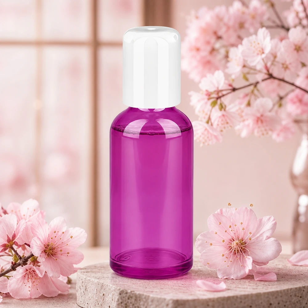 50ml Roll-On Flasche weiss Standard PurpleLine UT18/50 50ml Roll-On Flasche violett transparent für präzise Dosierung und gleichmässige Verteilung