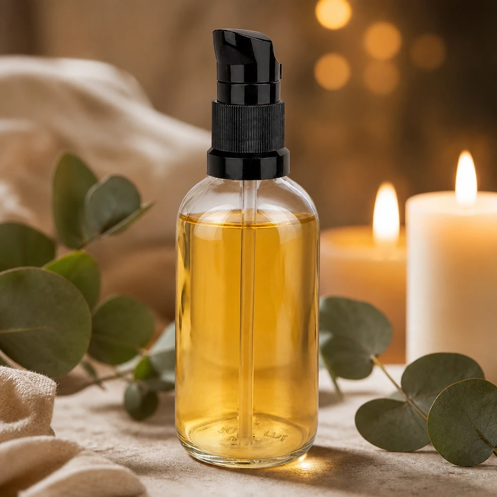 100ml Pumpflasche schwarz Standardverschluss ClearLine UT18/100 Glasflasche mit Lotionpumpe 100ml schwarz ClearLine UT18 ätherisches Öl Naturkosmetik