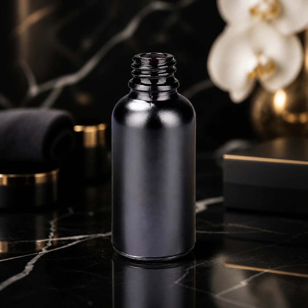 30ml Apothekerflasche BlackLine UT18/30 UNiTWIST Professionelle schwarze Glasflasche 30ml mit UT18/30 Gewinde für Apotheken und Labore