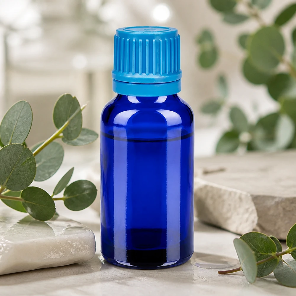 20ml Flasche 11mm Schraubverschluss blau Originalitätsverschluss BlueLine UT18/20 Vielseitige 20ml Mehrzweckflasche mit SV-Verschluss für Pharmazie und Naturkosmetik-Herstellung