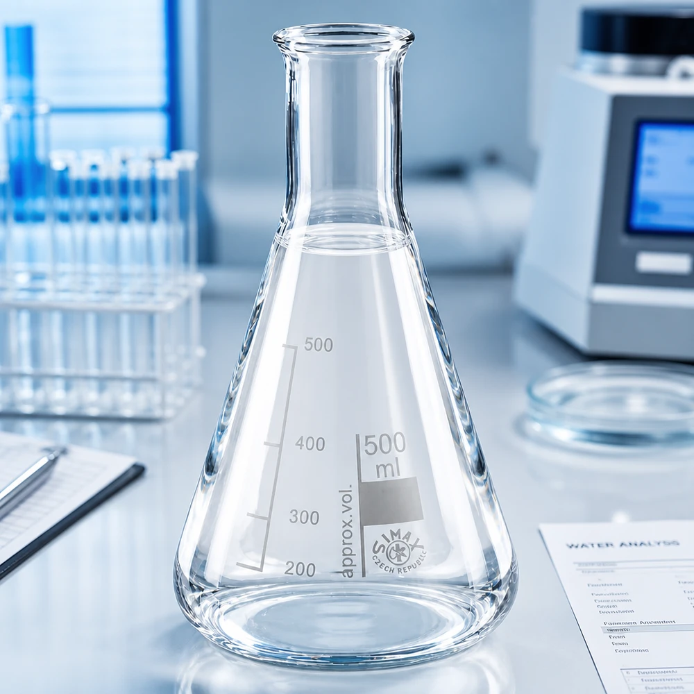 Erlenmeyerkolben 500ml Enghals Professioneller Laborkolben 500ml Enghals aus hitzebeständigem Glas für Experimente