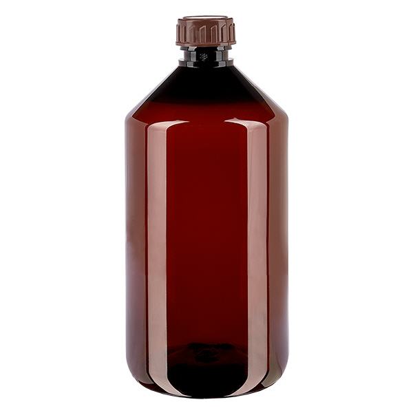 PET Flasche 750ml mit braunem Verschluss Standard PET Flasche 750ml mit braunem Verschluss Standard