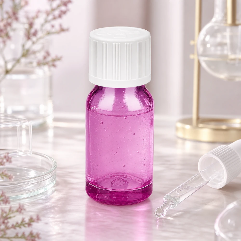 Purpurfarbene 10ml Dosierungsflasche mit präzisem 1.2mm Tropfeinsatz für Laborgebrauch