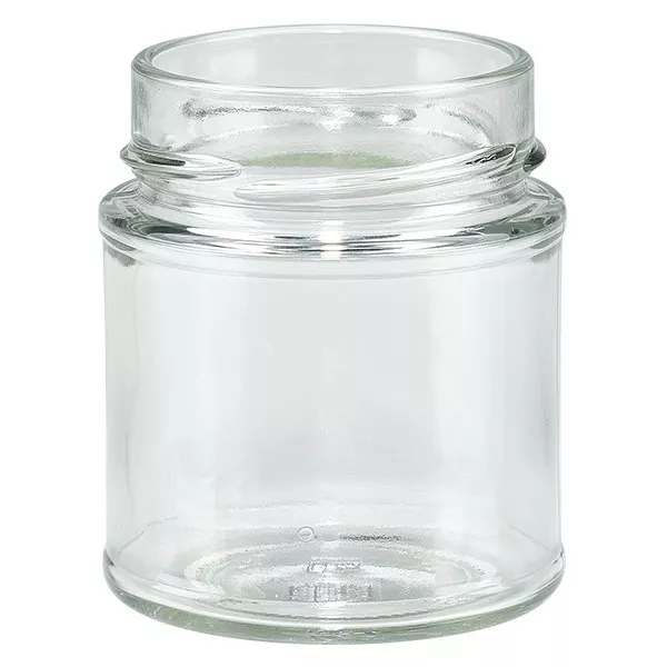 Glastiegel 154ml klar, o. Deckel, Gewinde TO58deep