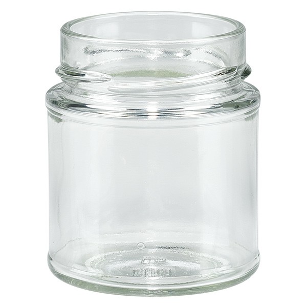 Glastiegel 154ml klar, o. Deckel, Gewinde TO58deep