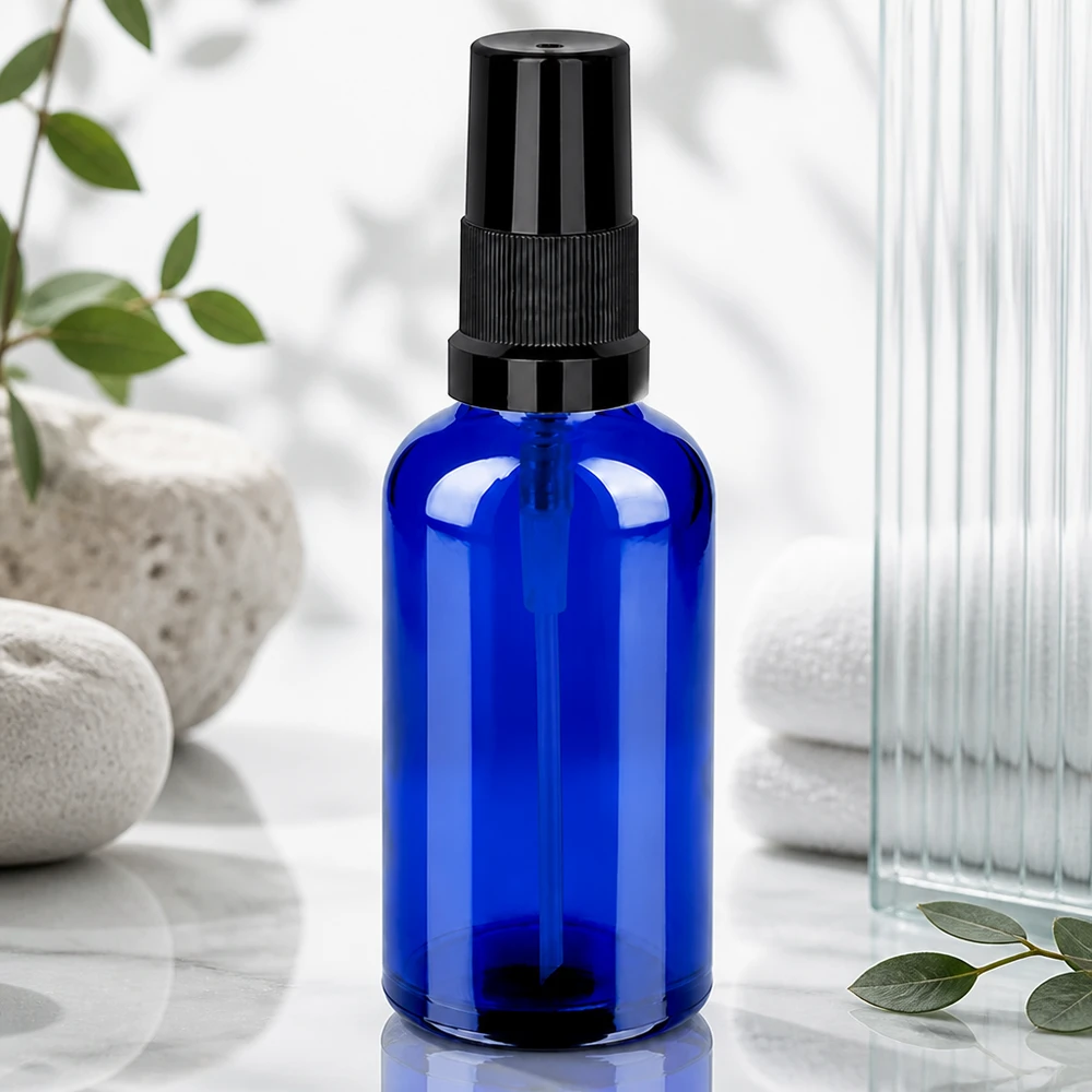 50ml Sprayflasche schwarz Standardverschluss BlueLine UT18/50 Kompakte STD BlueLine 50ml Flasche mit schwarzem Sprühsystem für mobile Anwendungen unterwegs