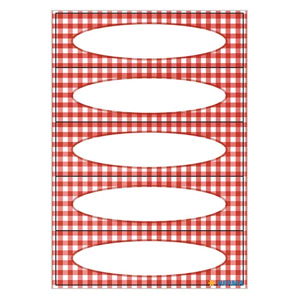 Küchenetiketten rot-kariert (20 Aufkleber) Küchenetiketten rot-kariert (20 Aufkleber)