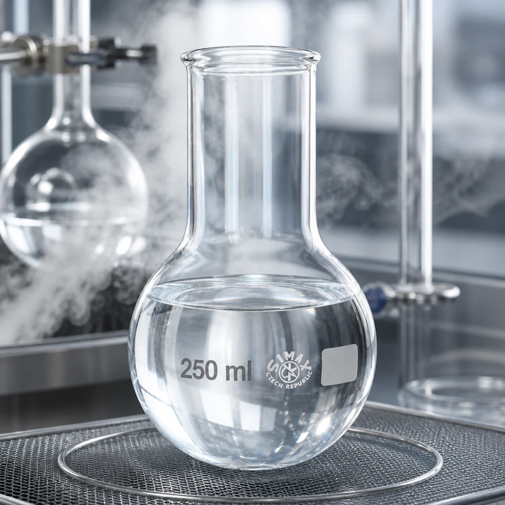Rundkolben 250ml Weithals mit graduierter Skala für präzise Volumenbestimmung