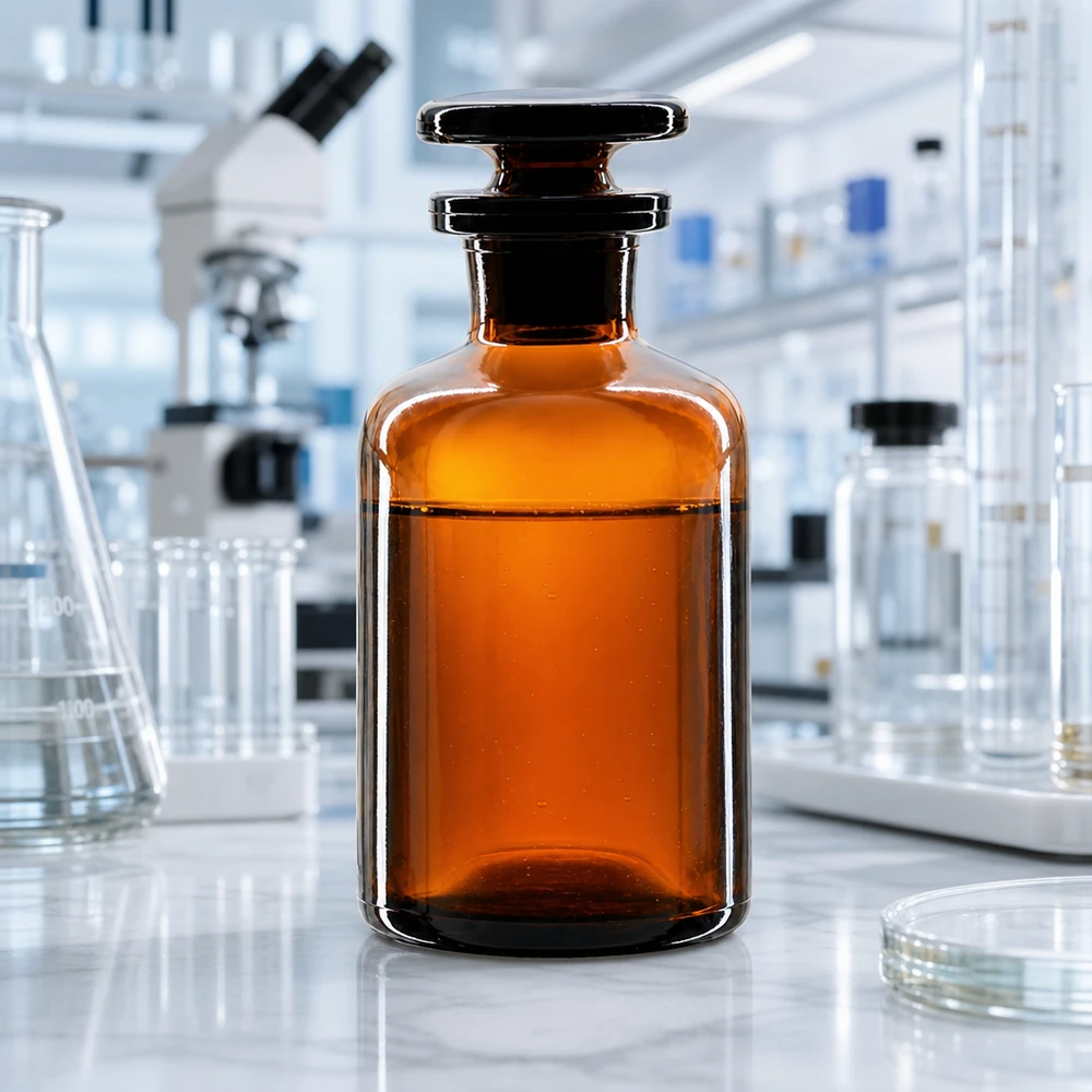 Medizinflasche 50ml braun Rundschulter Glasstopfen für Homöopathie und Pharmazie