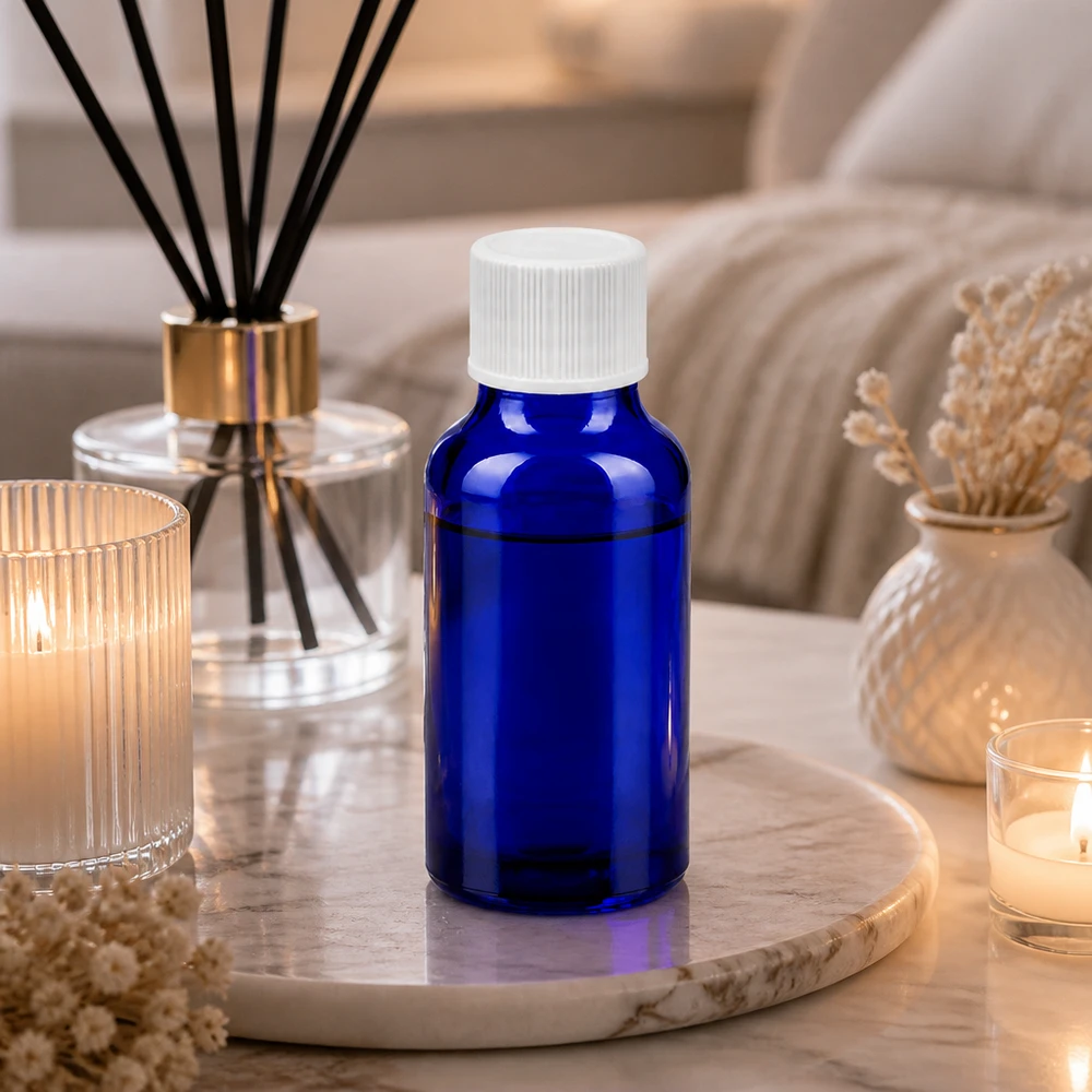 20ml Flasche 11mm Schraubverschluss weiß Standard BlueLine UT18/20 20ml Probenflasche mit kindersicherem weißem Verschluss für sichere Lagerung von Konzentraten