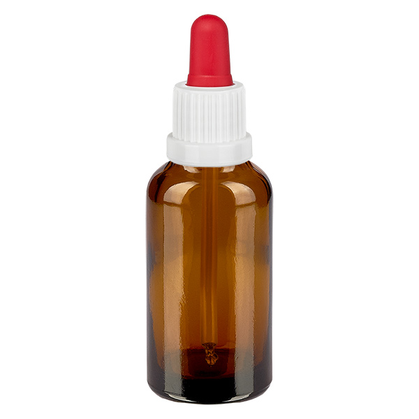 30ml Pipettenflasche weiß/rot Originalitätsverschluss BrownLine UT18/30