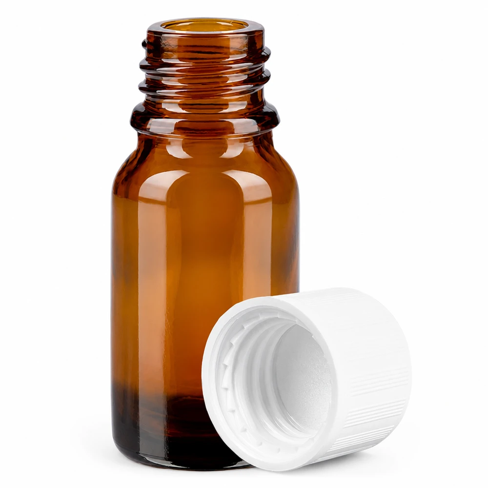 10ml Flasche aus UV-schützendem Braunglas mit robustem Schraubverschluss für Chemikalien