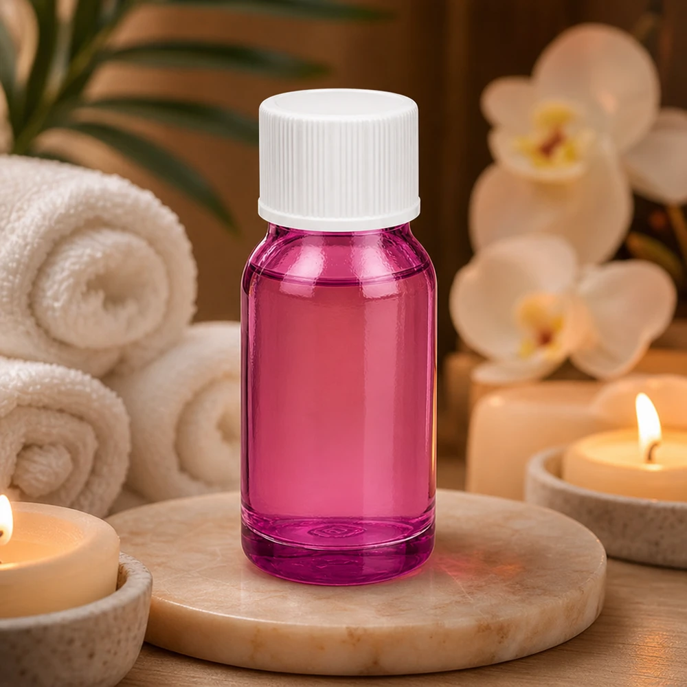 10ml Flasche 11mm Schraubverschluss weiss Standard PurpleLine UT18/10 Stilvolle 10ml PurpleLine Flasche aus getöntem Glas mit weißem Verschluss für exklusive Produkte