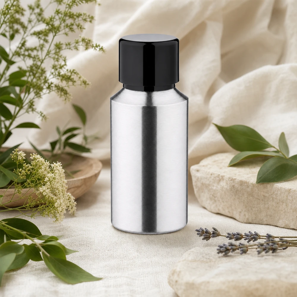 30ml geschliffene Aluflasche mit Schraubkappe 30ml Aluflasche mit robuster Bauweise und korrosionsbeständiger Oberfläche für Langzeitnutzung