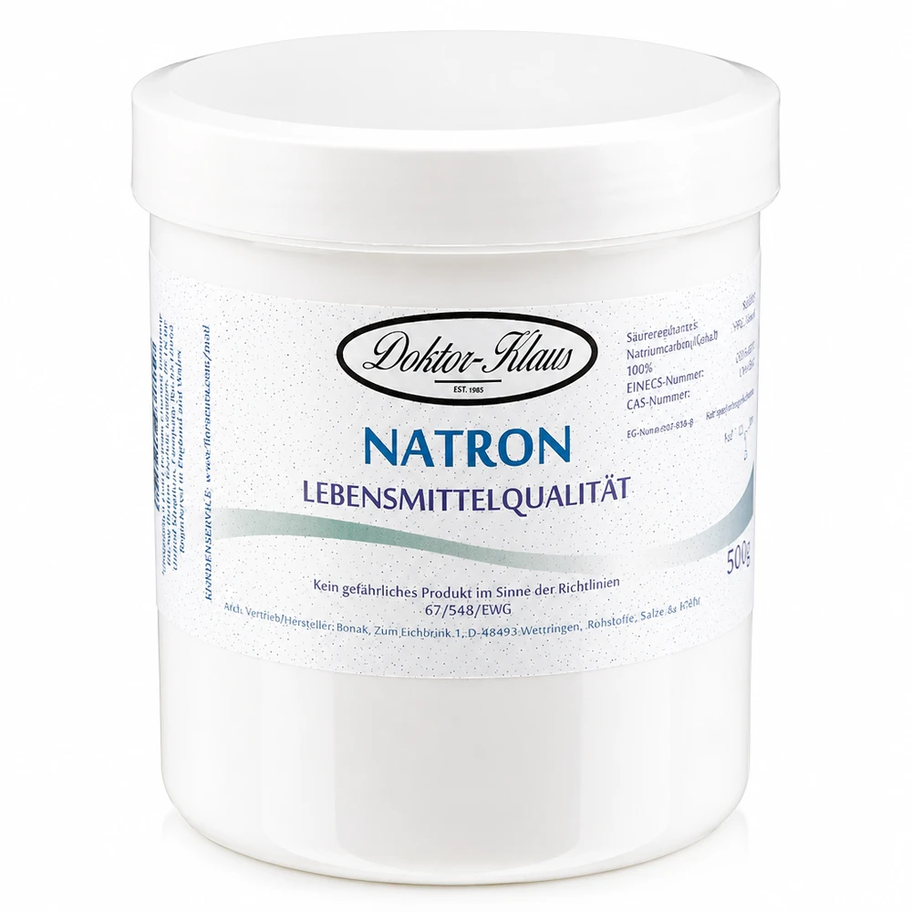 Natron 500g Doktor-Klaus Doktor Klaus 500g Natron Natriumhydrogencarbonat in weißer Aufbewahrungsdose