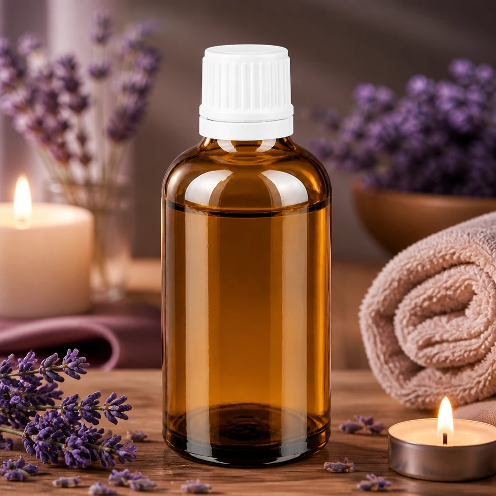 Kleine braune Glasflasche 50ml mit Originalitätsverschluss für Naturkosmetik