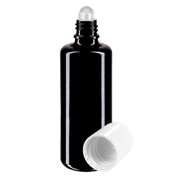 Apothekenflasche viol 100ml Roll-On Verschluss weiß Apothekenflasche viol 100ml Roll-On Verschluss weiß