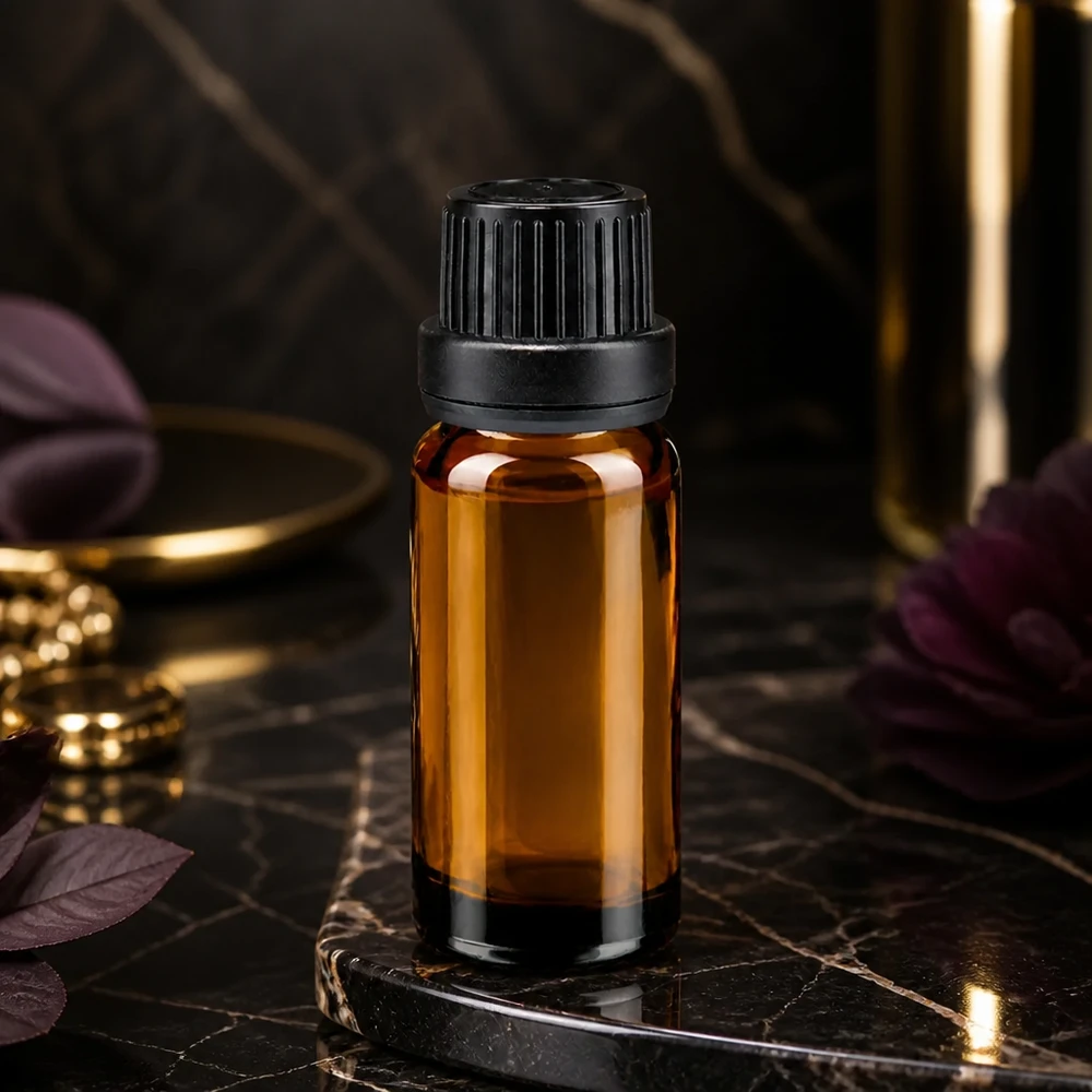 Pharmazeutische Braunglasflasche 10ml mit schwarzem Schraubverschluss für Naturkosmetik