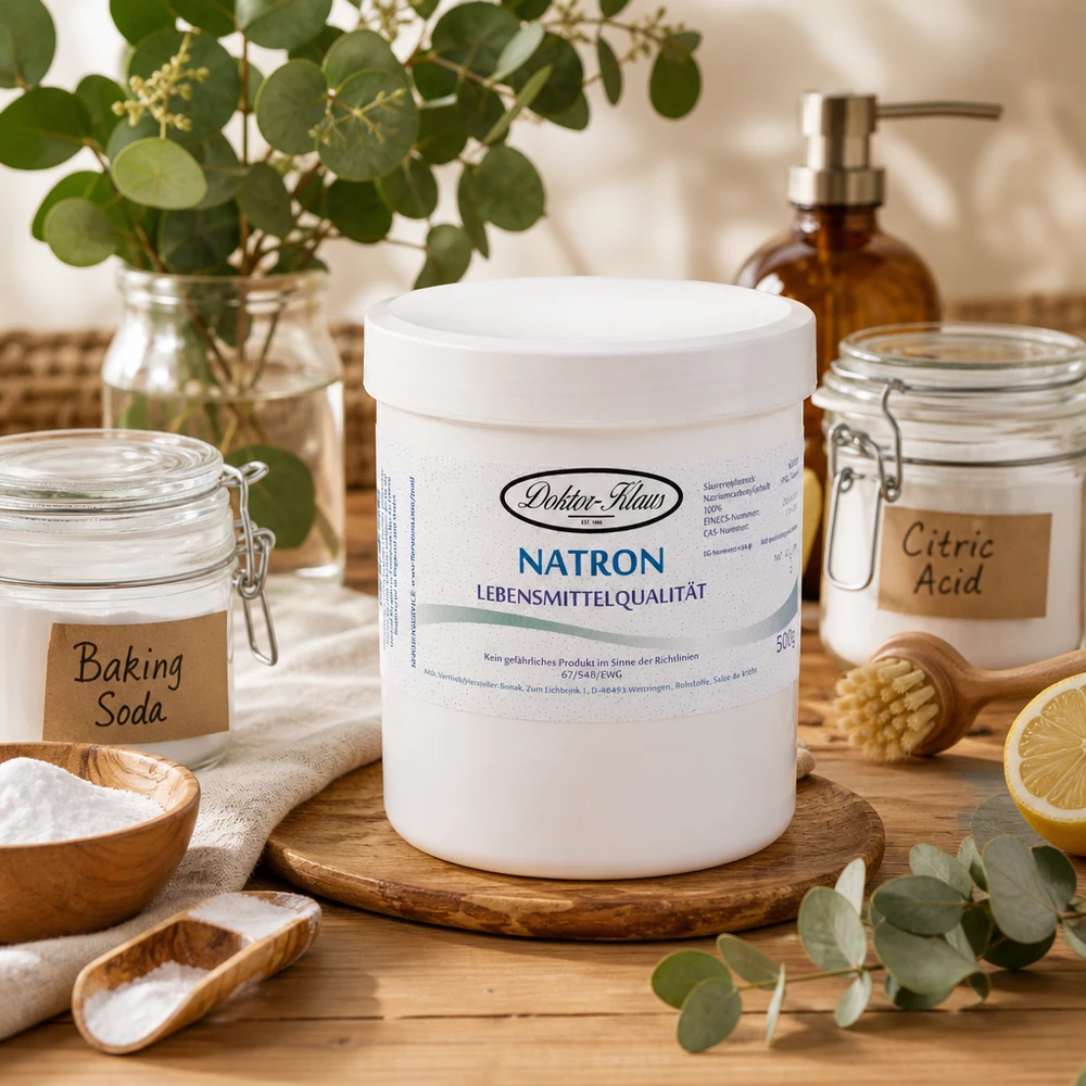 500g Natron Doktor Klaus als Ergänzung zu umweltfreundlichen Haushaltsreinigern und Naturprodukten
