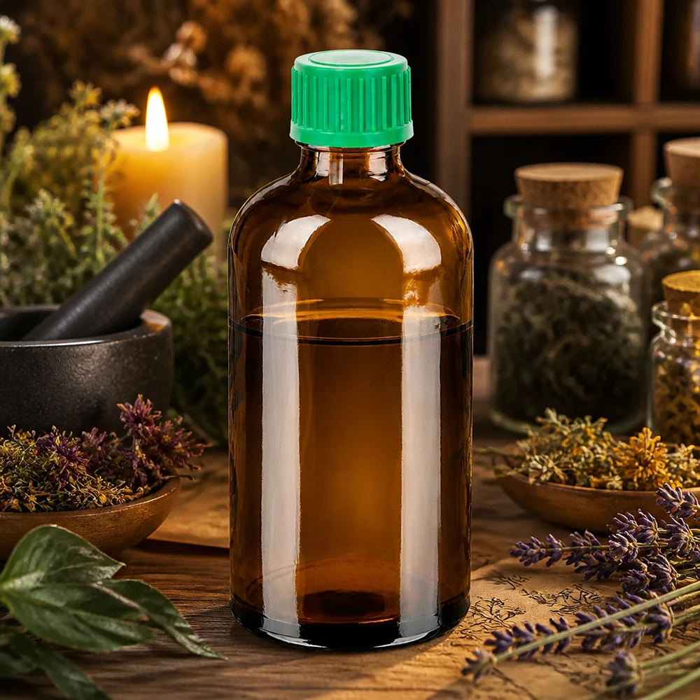 100ml Flasche 11mm Schraubverschluss grün Originalitätsverschluss BrownLine UT18/100 Premium 100ml Braunglas Vorratsflasche mit grünem Schraubverschluss für Naturkosmetik