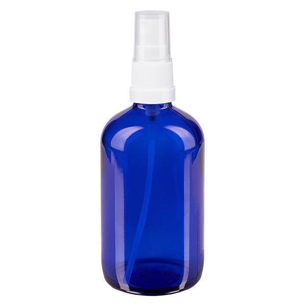 Apothekenflasche blau 100ml Sprayaufsatz weiß