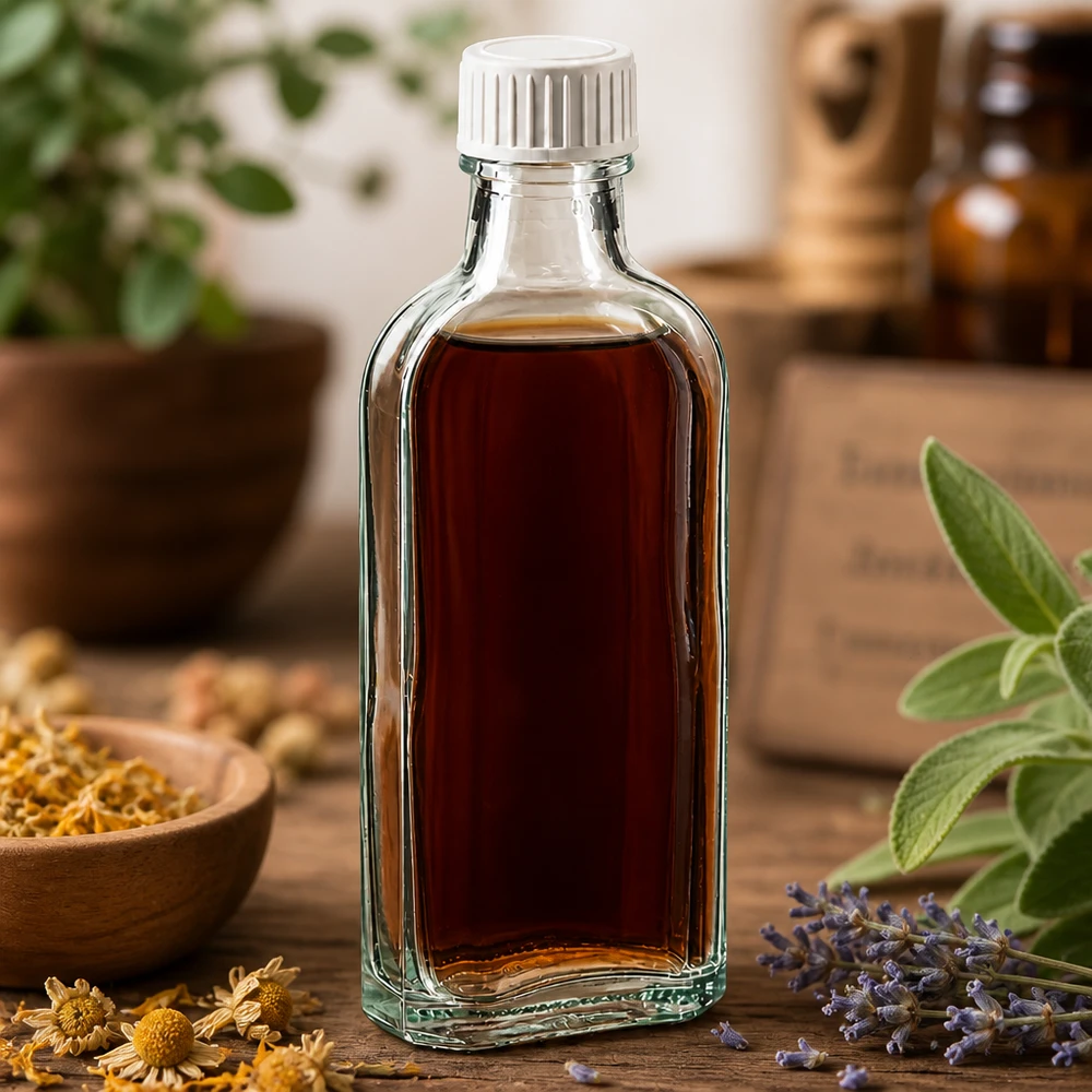 100 ml Meplat klar Schraubverschluss mit PE-Schaumeinlage Meplat Flasche 100ml Klarglas mit auslaufsicherem PE-Schaumverschluss für Naturheilmittel