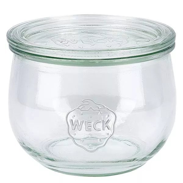 580ml Tulpenglas mit Glasdeckel WECK RR100 580ml WECK Tulpenglas mit Glasdeckel RR100 Einmachglas transparent mit WECK Logo für Konservierung und Aufbewahrung