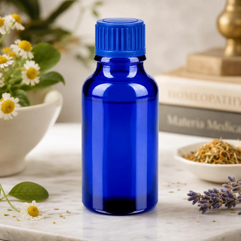 20ml Flasche 11mm Schraubverschluss blau Standard BlueLine UT18/20 Handliche 20ml Tropfflasche aus blauem Glas mit praktischem Standardgewinde 11mm