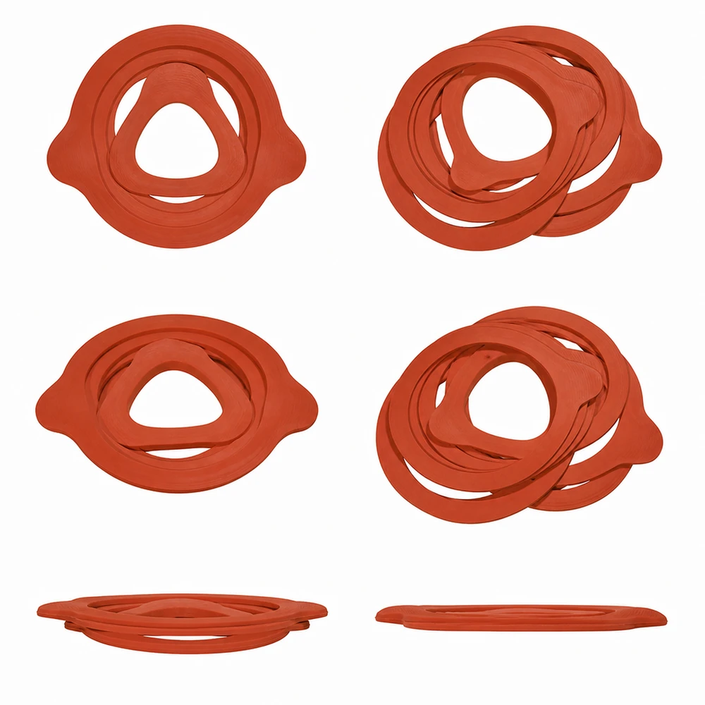 Einkochring Naturgummi RR60 Einkochringe RR60 Naturgummi verschiedene Ansichten Gummidichtungen für Weckgläser Einmachgläser von oben seitlich