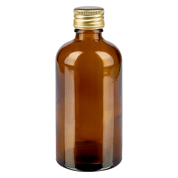 100ml Flasche 11mm Schraubverschluss Alu-Go. Standard BrownL. UT18/100