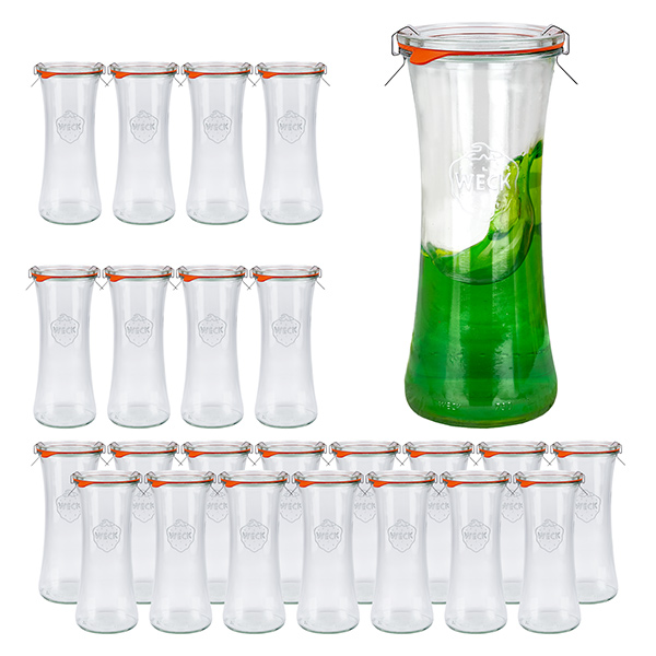24er Set Weck Gläser 700 ml Delikatessen-Glas mit Glasdeckel 24er Set Weck Gläser 700 ml Delikatessen-Glas mit Glasdeckel