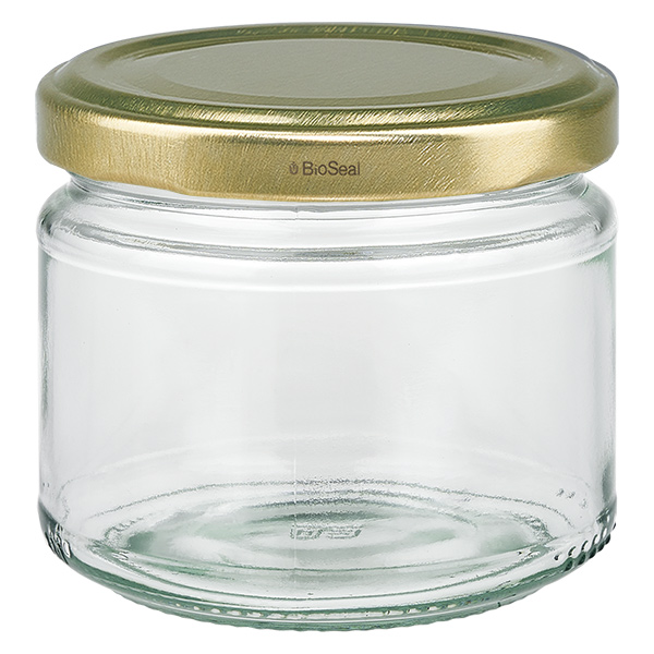 330ml Rundglas + BioSeal Deckel gold UNiTWIST
