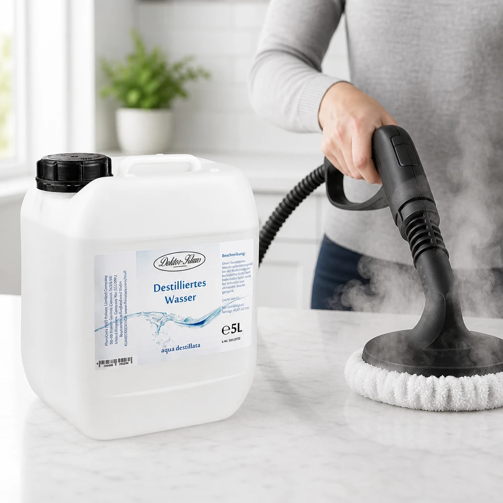 Destilliertes Wasser 5L Doktor-Klaus Doktor-Klaus aqua destillata 5L Kanister ideal für Dampfreiniger Bügeleisen und andere Elektrogeräte