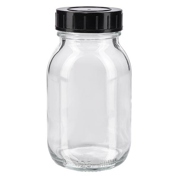 125ml Weithalsflasche Klarglas mit Schraubdeckel 125ml Weithalsflasche Klarglas mit Schraubdeckel
