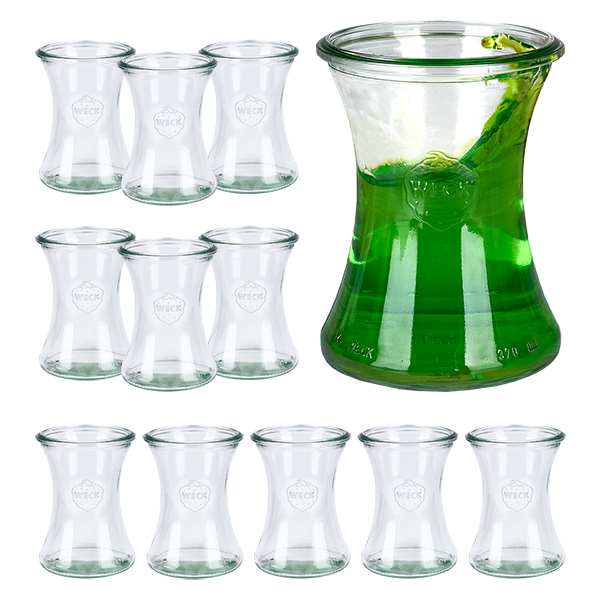 12er Set Weck Gläser 370ml Delikatessenglas