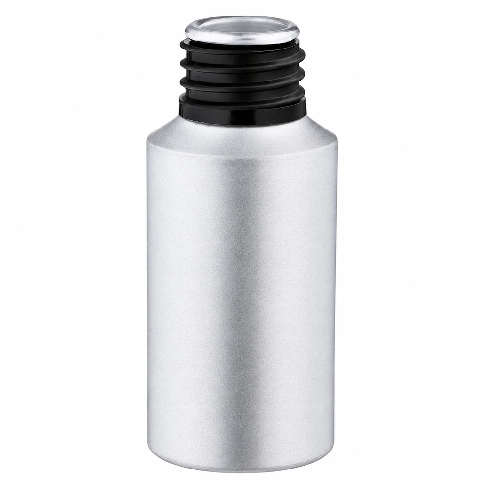 Silberne Aluflasche 30ml gebeiztes Finish - perfekt für DIY Kosmetik und Öle