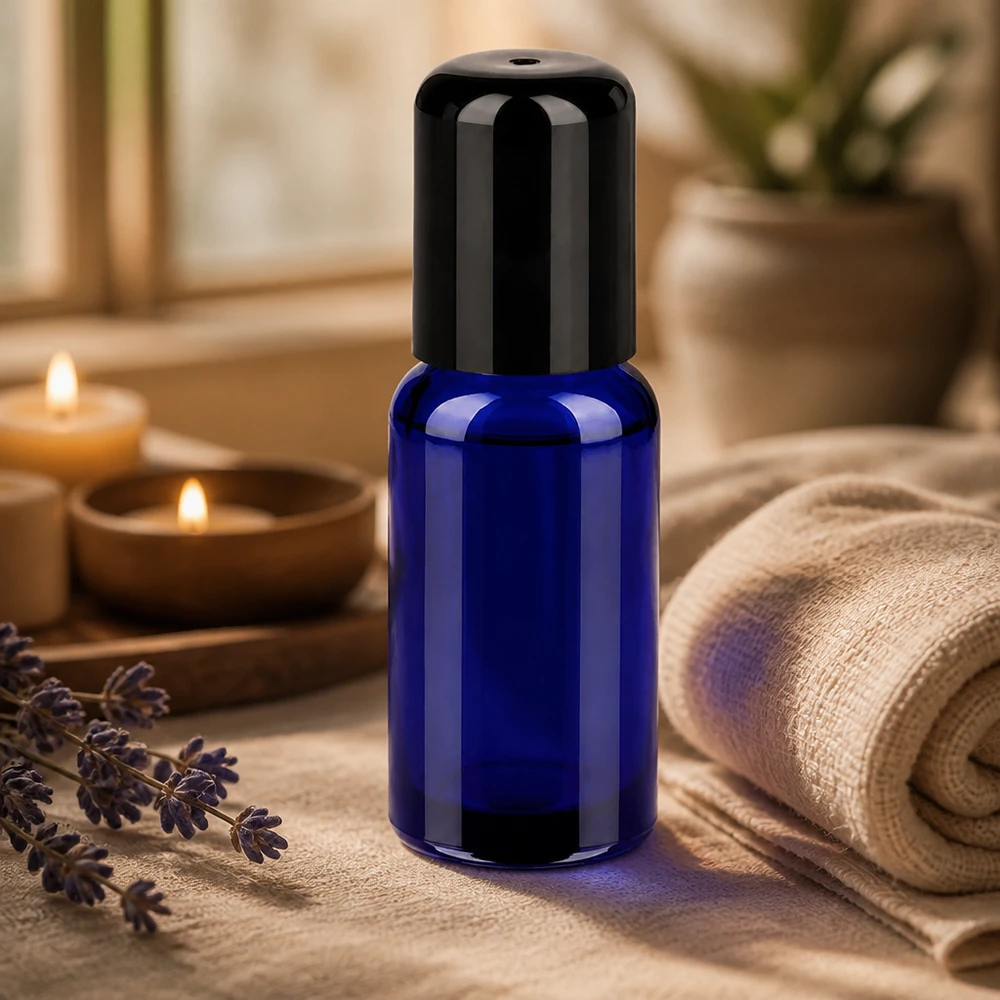 20ml Roll-On Flasche schwarz Standardverschluss BlueLine UT18/20 20ml Roll-On Flasche STD BlueLine UT18/20 - stilvolles Design für hochwertige Öle und Essenzen