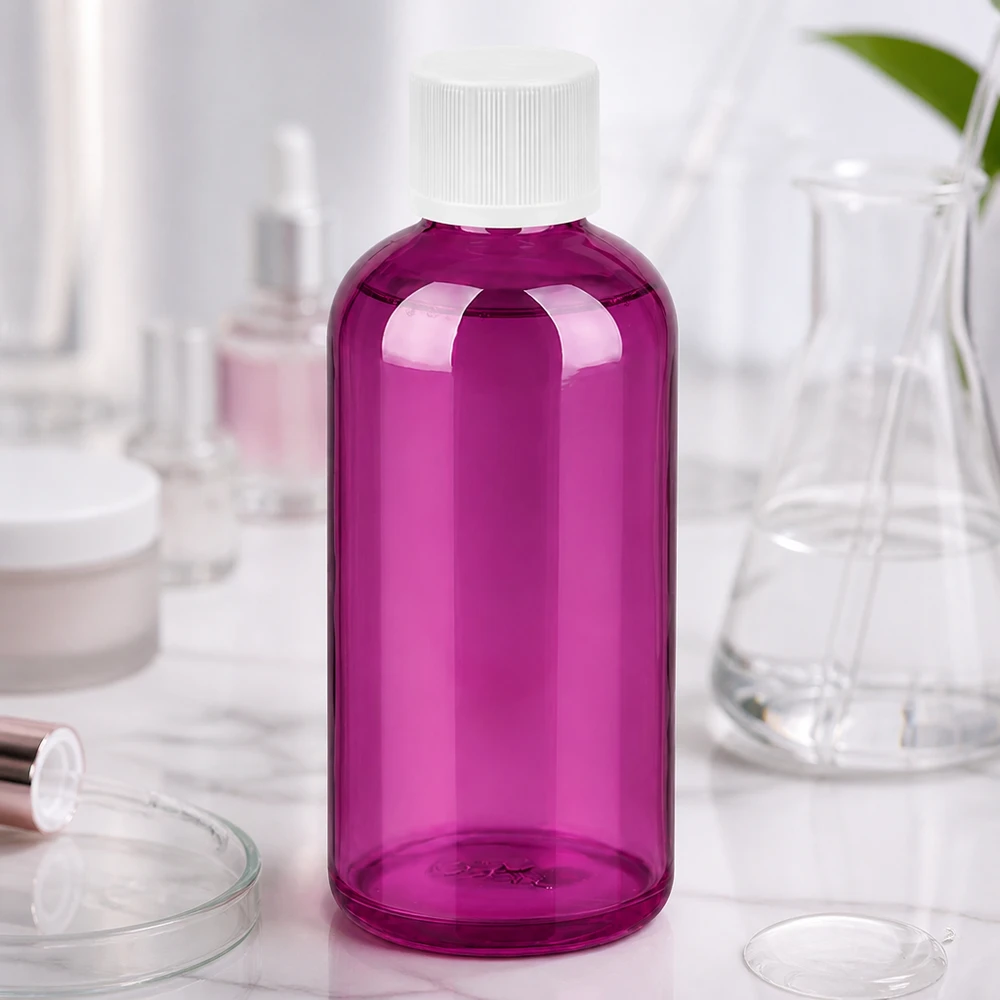 100ml Flasche 11mm Schraubverschluss weiß Standard Kindersicher PurpleLine. UT18/100 Stylische violette 100ml Flasche mit präzisem 11mm Gewinde für professionelle Anwendungen